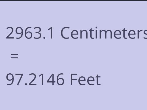 2963.1 CM TO FEET