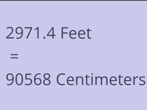 2971.4 FEET TO CM