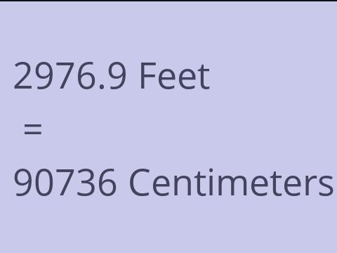 2976.9 FEET TO CM