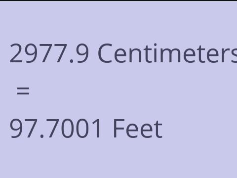 2977.9 CM TO FEET