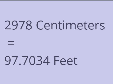 2978 CM TO FEET