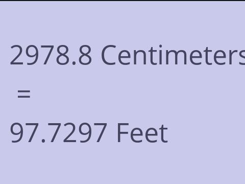 2978.8 CM TO FEET