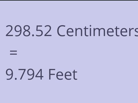 298.52 CM TO FEET