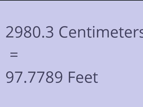 2980.3 CM TO FEET