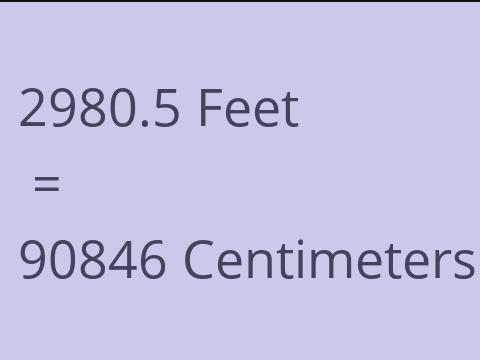 2980.5 FEET TO CM