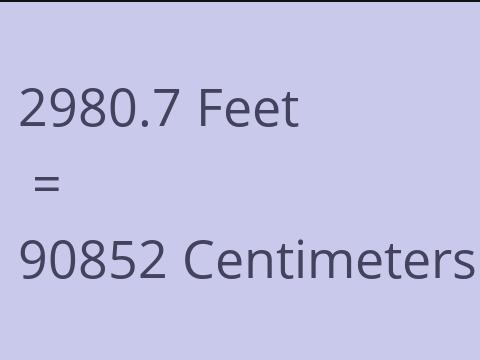 2980.7 FEET TO CM