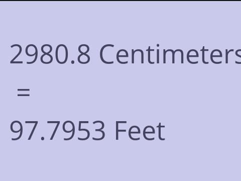 2980.8 CM TO FEET