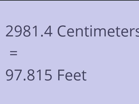 2981.4 CM TO FEET