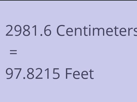2981.6 CM TO FEET