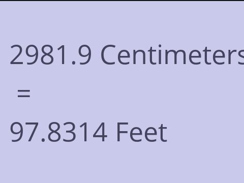 2981.9 CM TO FEET