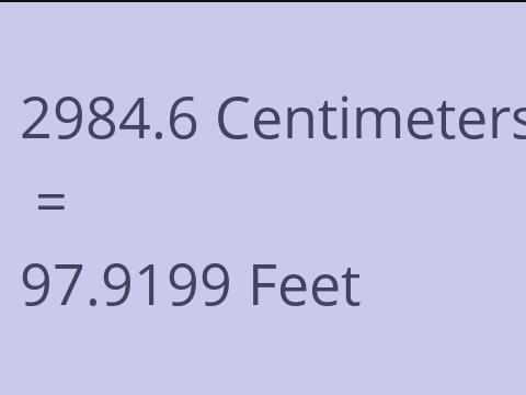 2984.6 CM TO FEET