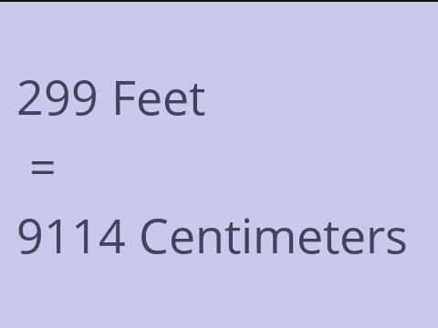 299 FEET TO CM