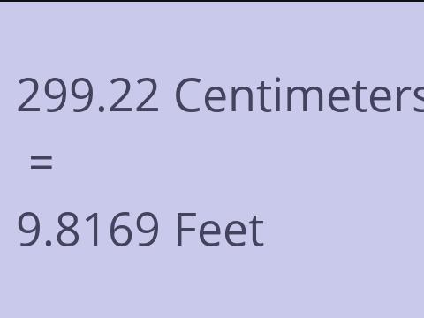 299.22 CM TO FEET