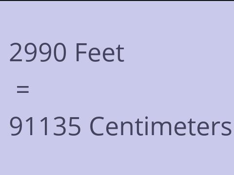 2990 FEET TO CM