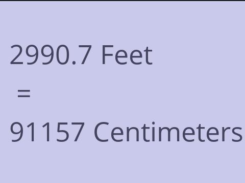 2990.7 FEET TO CM