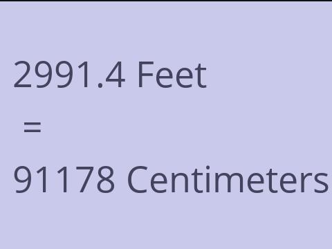 2991.4 FEET TO CM