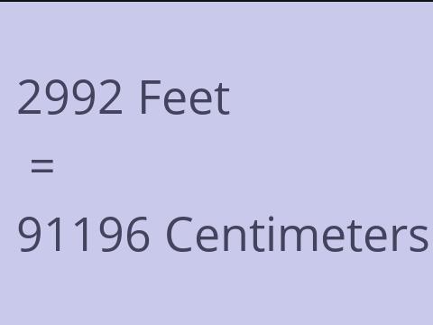 2992 FEET TO CM