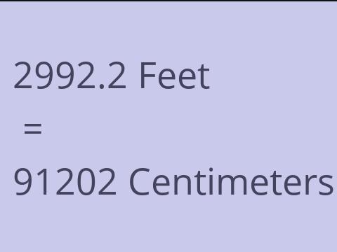 2992.2 FEET TO CM