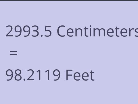 2993.5 CM TO FEET