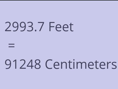 2993.7 FEET TO CM