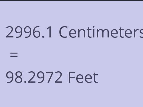 2996.1 CM TO FEET