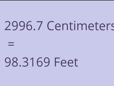 2996.7 CM TO FEET