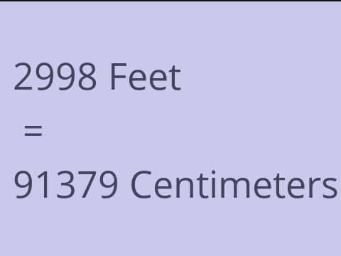 2998 FEET TO CM