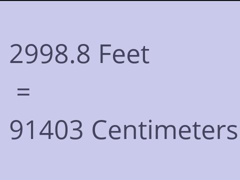 2998.8 FEET TO CM