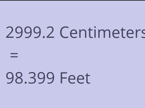 2999.2 CM TO FEET