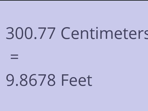 300.77 CM TO FEET