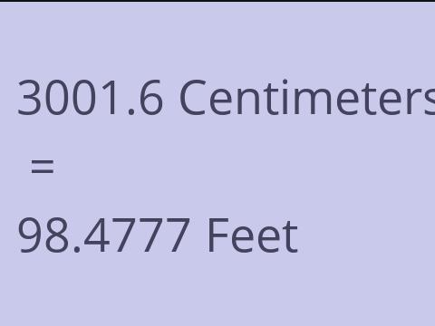 3001.6 CM TO FEET