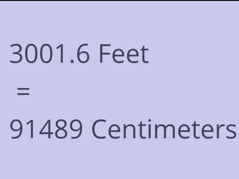 3001.6 FEET TO CM
