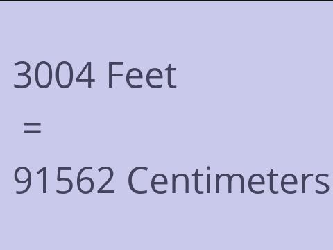 3004 FEET TO CM