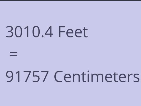 3010.4 FEET TO CM
