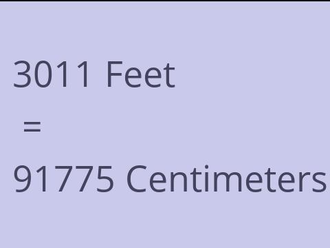 3011 FEET TO CM