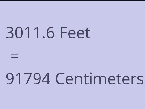 3011.6 FEET TO CM