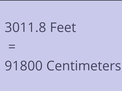 3011.8 FEET TO CM