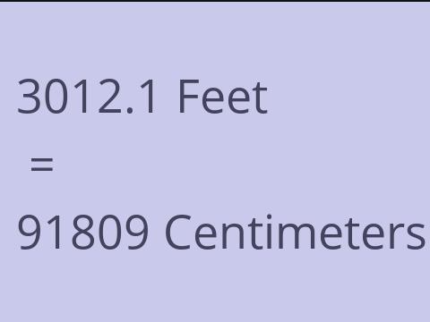 3012.1 FEET TO CM
