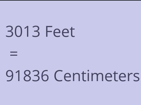 3013 FEET TO CM