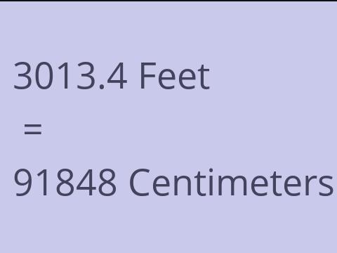 3013.4 FEET TO CM