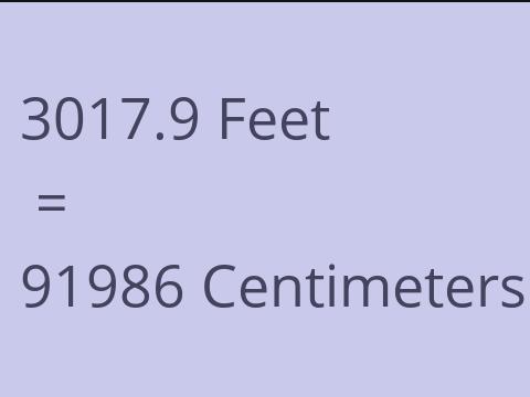 3017.9 FEET TO CM