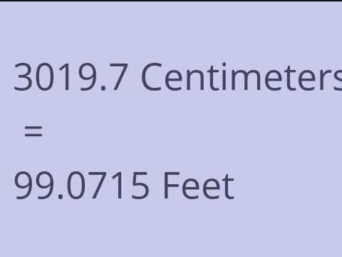 3019.7 CM TO FEET