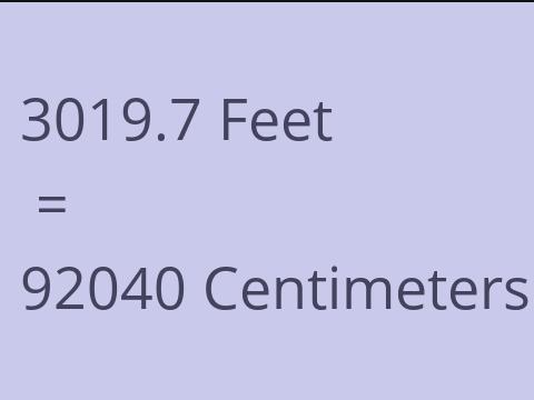 3019.7 FEET TO CM