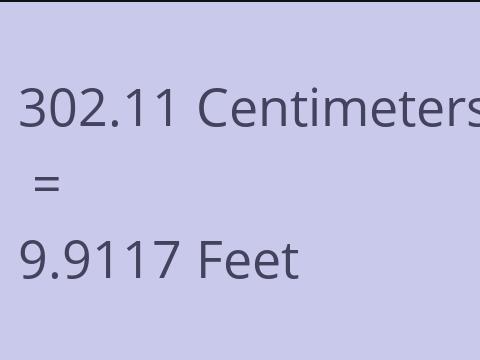 302.11 CM TO FEET