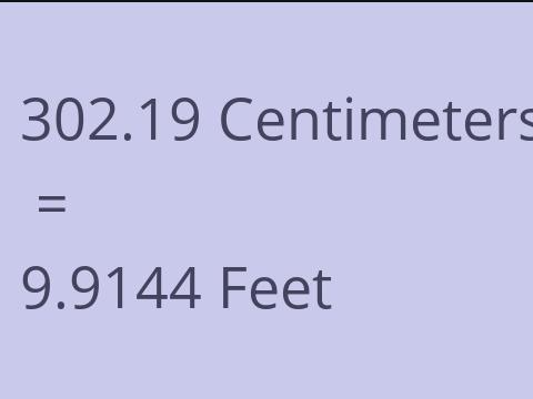 302.19 CM TO FEET