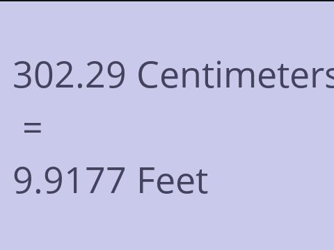 302.29 CM TO FEET