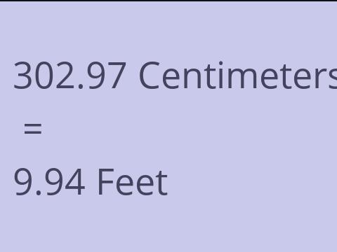 302.97 CM TO FEET