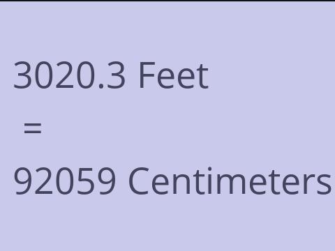 3020.3 FEET TO CM