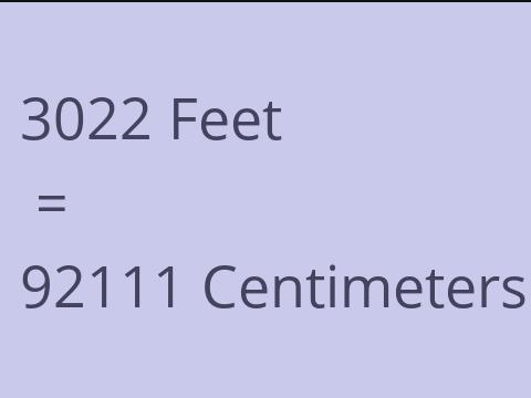 3022 FEET TO CM