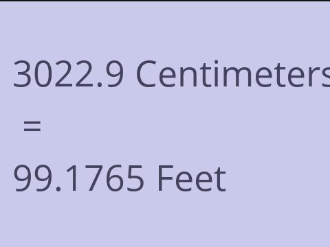3022.9 CM TO FEET